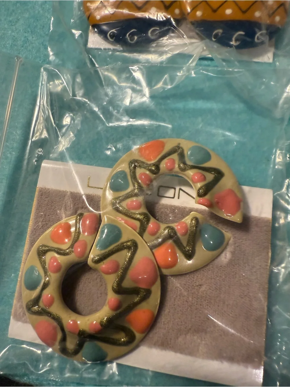 Line One Women’s Colorful Patterned Earrings- Multicolor- lot of 6 - Picture 5 of 6